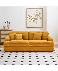 Streamdale Furniture Streamdale Corduroy Sofa 79.3", 3-Seater with 4 Pillows