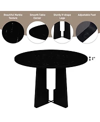 Streamdale Round Dining Table for 4, Modern Kitchen Dining Table, 43 Inch Round Dining Table for Kitchen Living Room