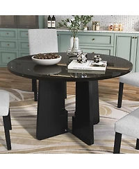 Streamdale Round Dining Table for 4, Modern Kitchen Dining Table, 43 Inch Round Dining Table for Kitchen Living Room