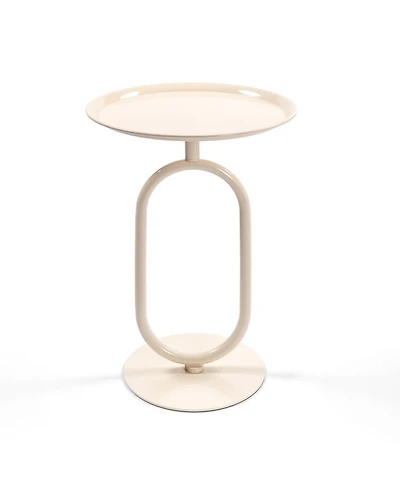 Streamdale Furniture Modern Round Metal Lantern End Table, 24" Height