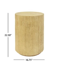 Streamdale Furniture Mgo Cylindrical Side Table Wood-like texture Antique brown