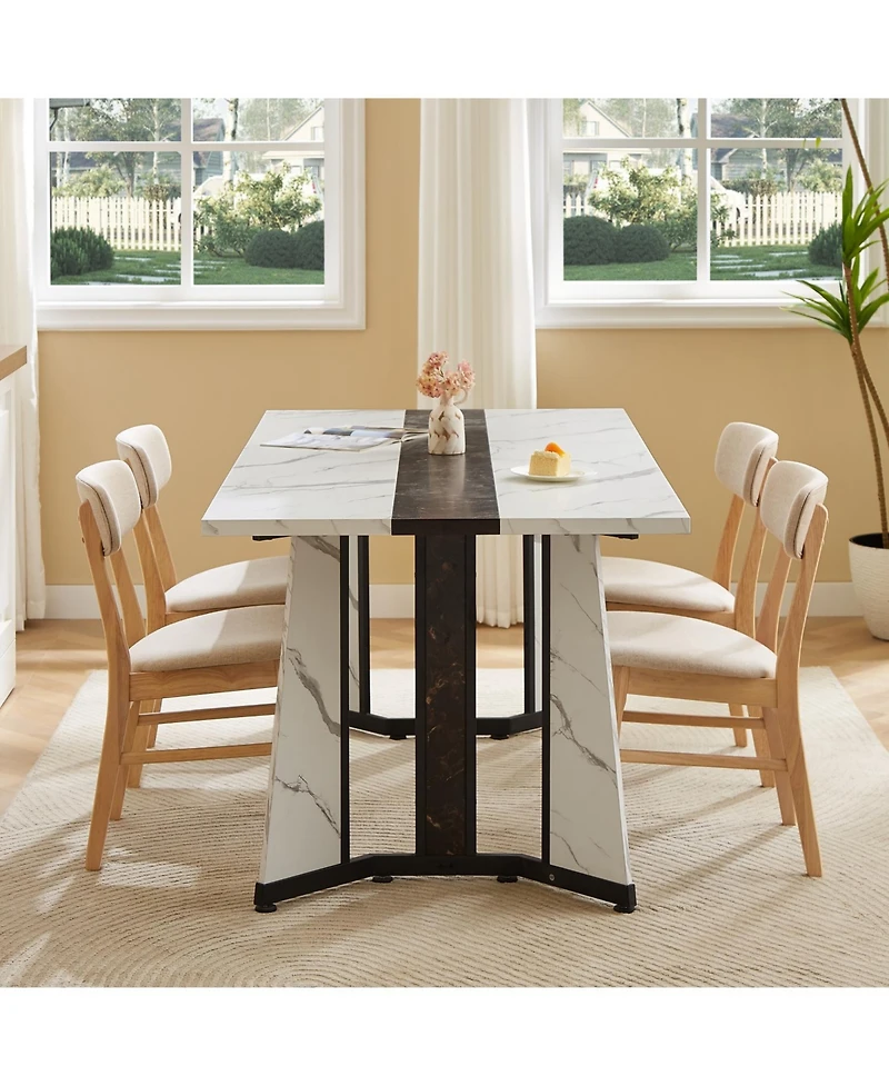 Streamdale Furniture 70.9" Marble Grain Dining Table - Seats 8