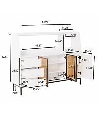Streamdale Furniture Modern Sideboard 3 Drawers & Glass Door