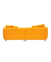 Streamdale Furniture 89" Yellow Sofa with Metal Legs & Pillows