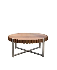 Streamdale Furniture Felief 31.4-inch Round Wood Coffee Table
