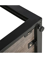 Streamdale Furniture Industrial Glass & Wood Coffee Table