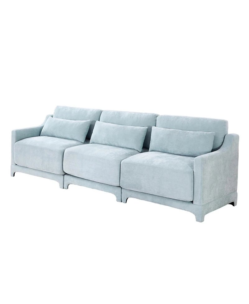 Streamdale Furniture Sky Blue Chenille 3-Seater Sofa