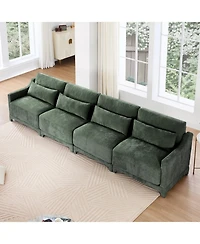 Streamdale Furniture Chenille Sofa Lumbar Pillow Solid Wood Green