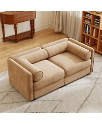 Streamdale Furniture Camel Chenille 2-Seater Sofa with Storage