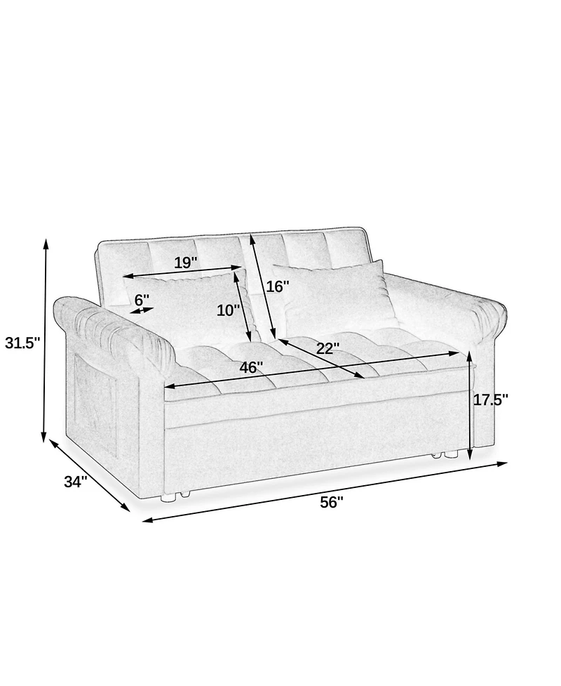 Streamdale Furniture Loveseats Sofa Bed with Pull-out Bed