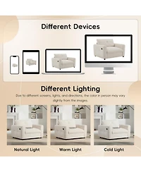 Streamdale Furniture Tufted Chenille Armchair with Charger & Wide Seat