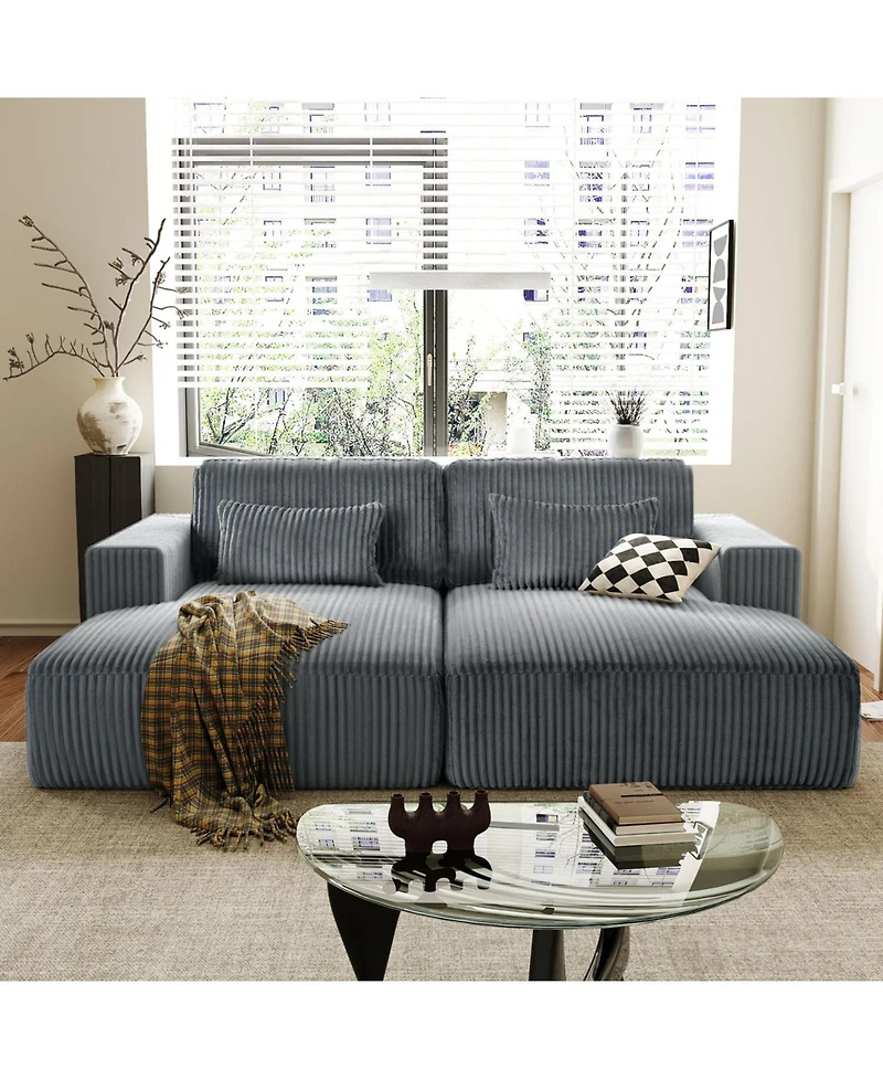 Streamdale Furniture Corduroy Sofa Bed with Pillows
