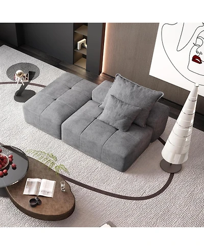 Streamdale Furniture Modern Chenille Sectional Sofa with Pillows