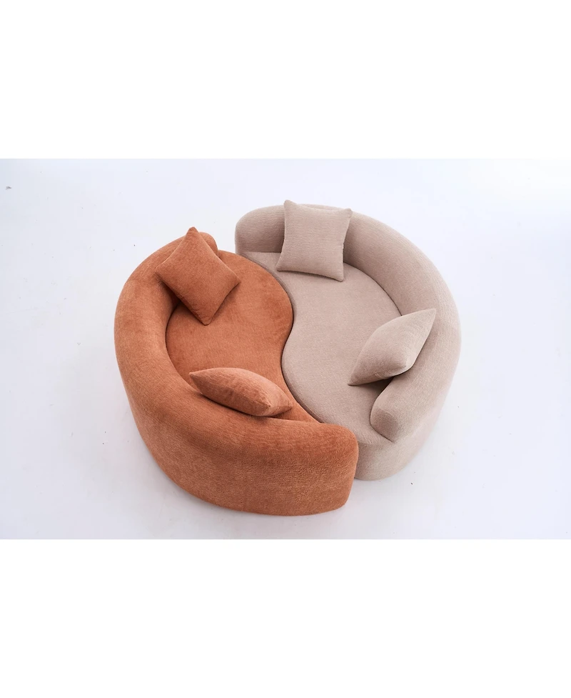 Streamdale Furniture Streamdale Yin Yang Chenille Sofa Set - Compact, No Assembly, Pillows Included