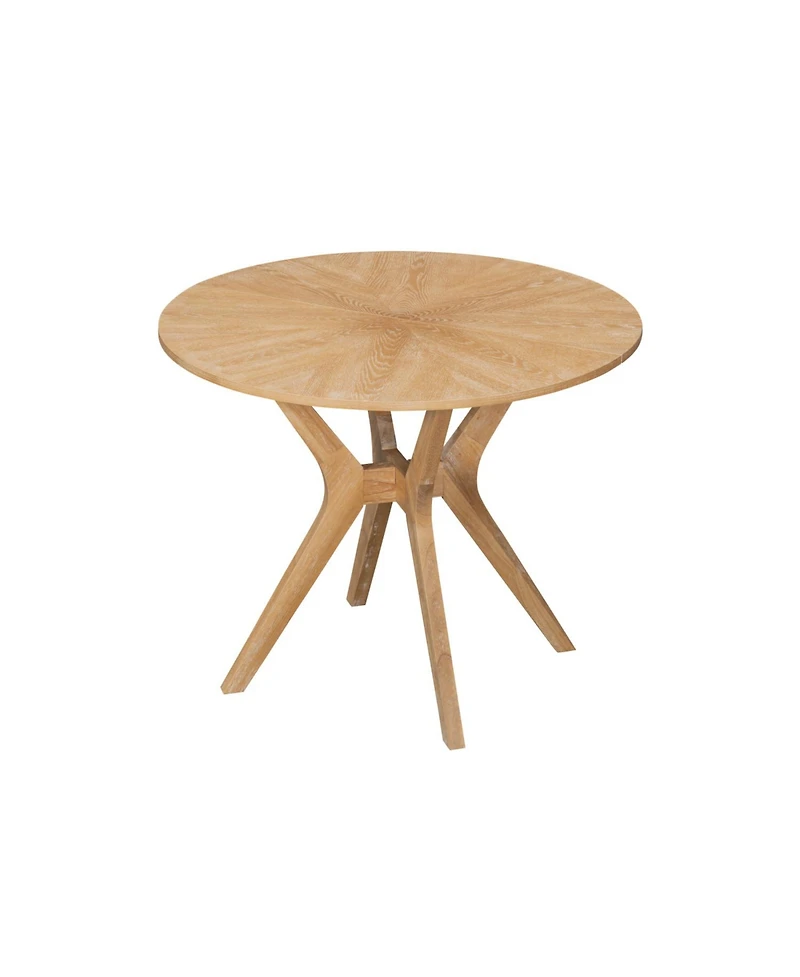 Streamdale Furniture Streamdale Mid-Century Modern Round Dining Table - Oak Veneer
