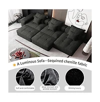 Streamdale Furniture Streamdale Modern Oversized Chenille Sectional Sofa with 6 Pillows