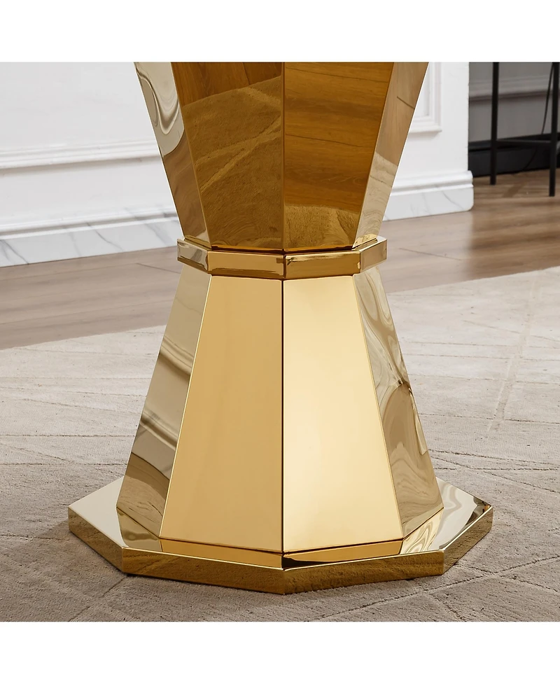 Streamdale Furniture Round Faux Marble Dining Table