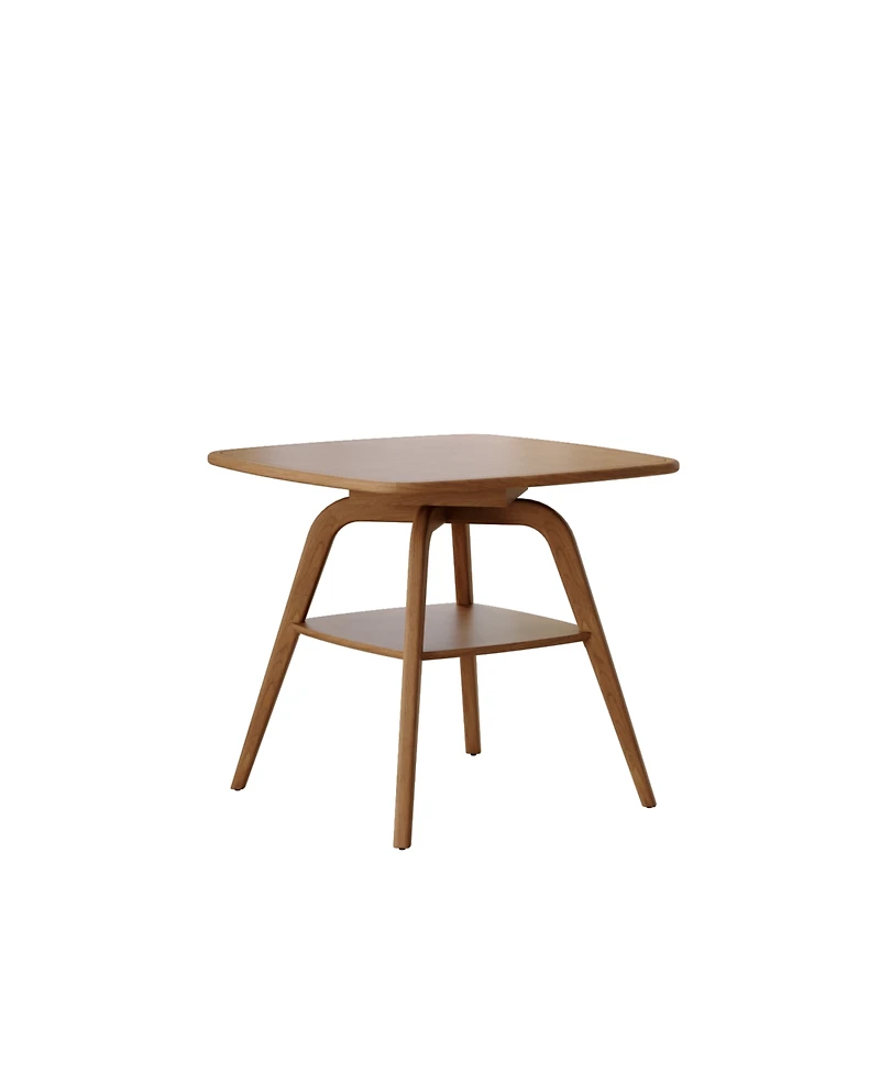 Streamdale Furniture Streamdale Modern Wooden Dining Table with Storage Shelf, Walnut Finish