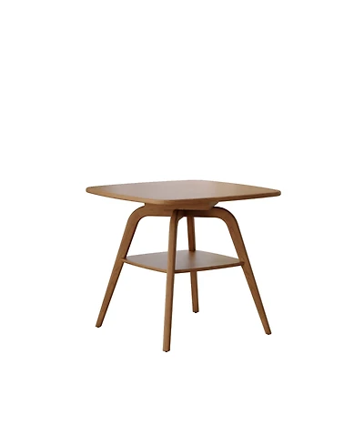 Streamdale Furniture Streamdale Modern Wooden Dining Table with Storage Shelf, Walnut Finish