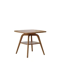 Streamdale Furniture Streamdale Modern Wooden Dining Table with Storage Shelf, Walnut Finish