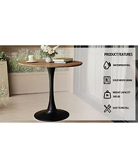 Streamdale Furniture 31.5" Walnut Round Dining Table - Tulip Base