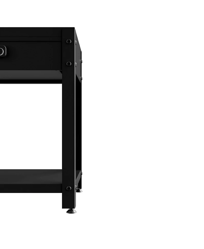 Streamdale Furniture Square Double-Layer Coffee Table - Hidden Compartment & Fingerprint Lock