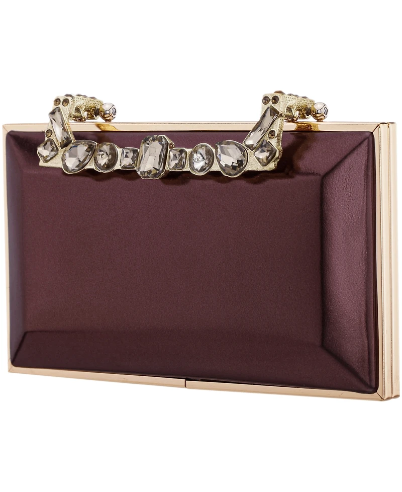 Nina Crystal Handle Lift Lock Clutch