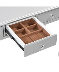 Streamdale Luxury Vanity Desk with Mirror & 3 Drawers - Silver