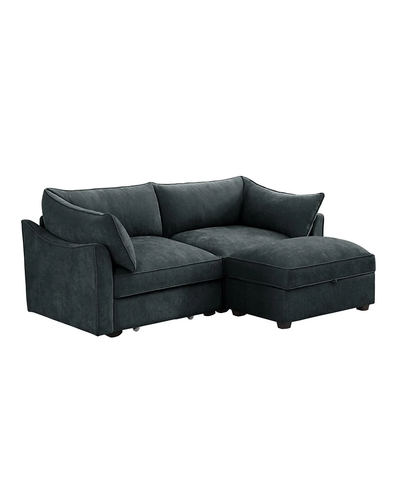 Streamdale Furniture 2-Seater Sofa with Ottoman & Storage