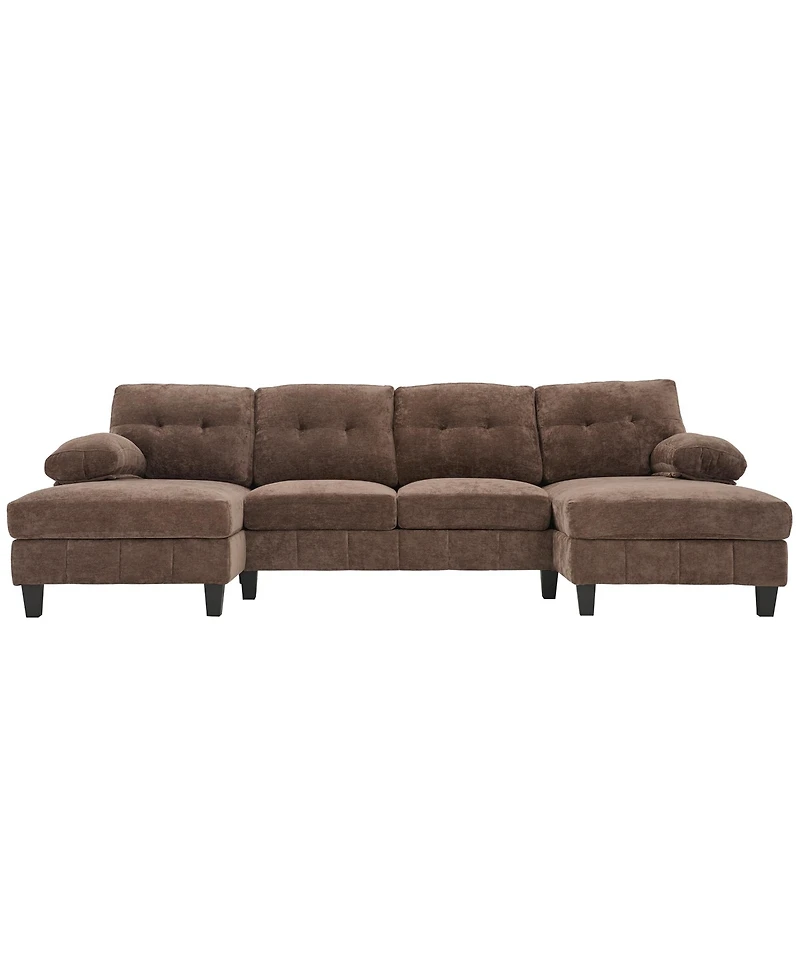 Streamdale Furniture Streamdale U-Shaped Chenille Sectional Sofa with Dual Chaise & Storage