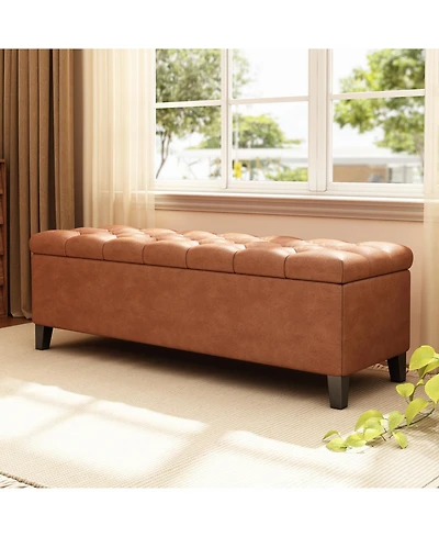 Streamdale Furniture Upholstered Button Tufted Storage Ottoman