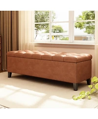 Streamdale Furniture Upholstered Button Tufted Storage Ottoman
