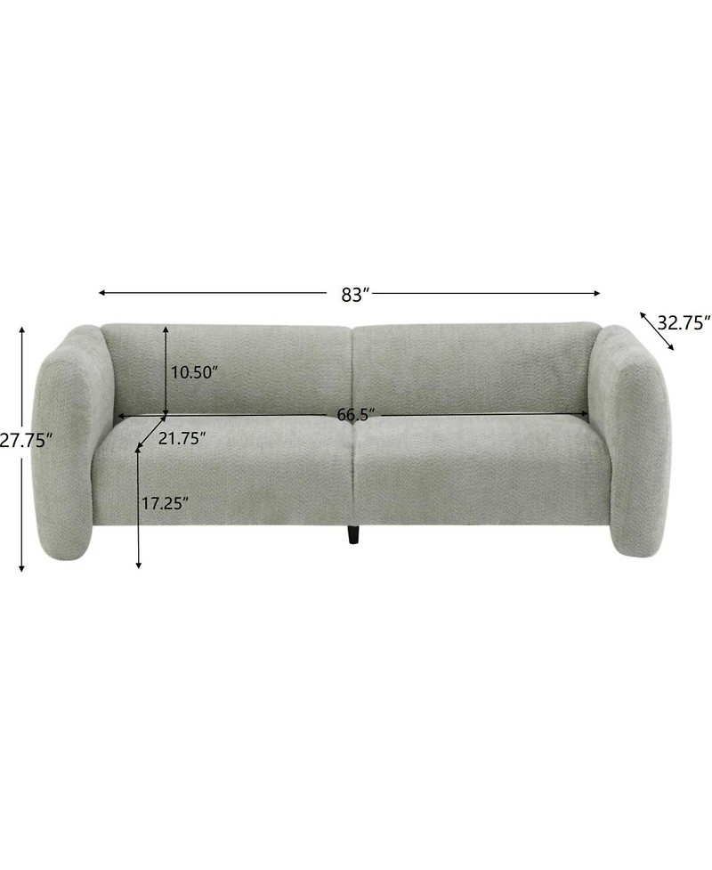 Streamdale Furniture 83" Wave Sofa - Light Green