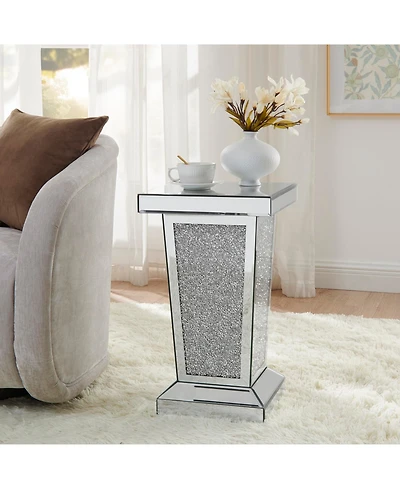 Streamdale Furniture Mirrored Crystal End Table - Modern Accent Side Table