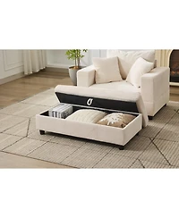 Streamdale Furniture Chaise Lounge with Storage Ottoman & Pillows