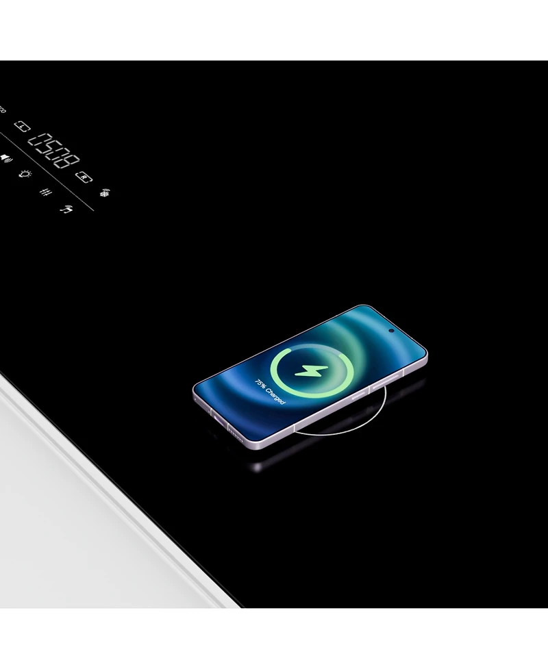 Streamdale Furniture Smart Coffee Table Fridge/Freezer, Bluetooth, Wireless Charge, Usb, Light - White