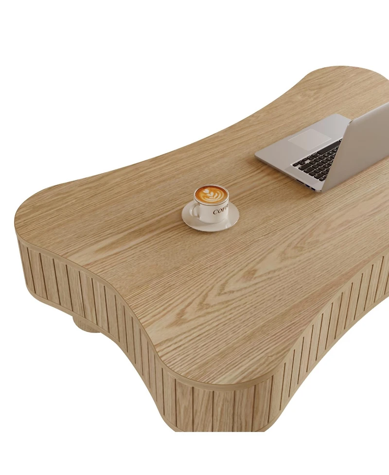 Streamdale Furniture Lift Top Coffee Table - Fluted Panel, Hidden Storage