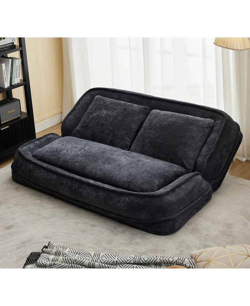 Streamdale Furniture Double Dog Bed Sofa Couch, Extra Large, Adjustable, Chenille Black