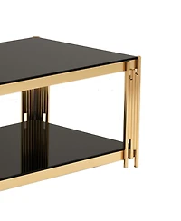 Streamdale Furniture 47" Gold Glass Double-Layer Coffee Table