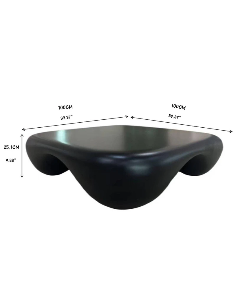 Streamdale Furniture Modern Coffee Table Faux Travertine Textured for Livingroom/Office,black