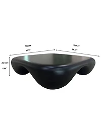 Streamdale Furniture Modern Coffee Table Faux Travertine Textured for Livingroom/Office,black