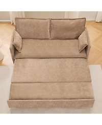 Streamdale Furniture 59.5" Chenille Sleeper Sofa Bed w/ Storage & Usb Charging