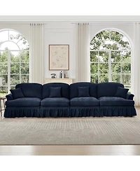 Streamdale Furniture Mid Century 4-Seater Chenille Sofa with Flared Arms