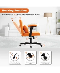 Streamdale Furniture Orange Velvet Criss Cross Office Chair