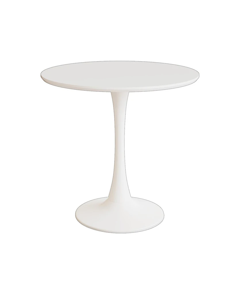 Streamdale Furniture 31.5" White Round Dining Table, Tulip Style