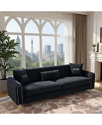 Streamdale Furniture Modern Plush 3-Seater Sofa with Pillows & Metal Legs