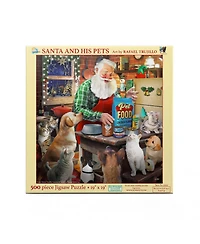 SunsOut Santa and His Pets 500 piece Jigsaw Puzzle for Adults Christmas