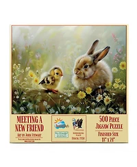 SunsOut Meeting a New Friend 500 piece Jigsaw Puzzle for Adults