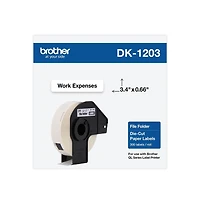 Brother DK1203 0.66 in. x 3.4 in. Die-Cut File Folder Labels - White (1-Roll