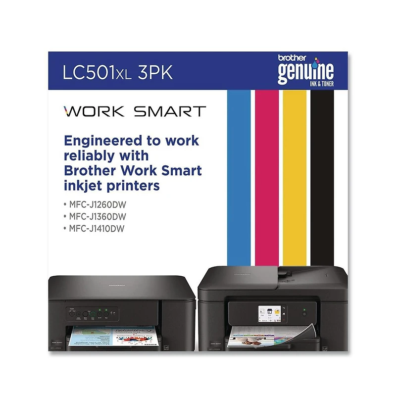 Brother LC501XL3PKS 500 Page-Yield High-Yield Ink - Cyan/Magenta/Yellow (3/Pack